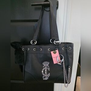 NWT Juicy Couture Juicy Crown Black Tote Bag
